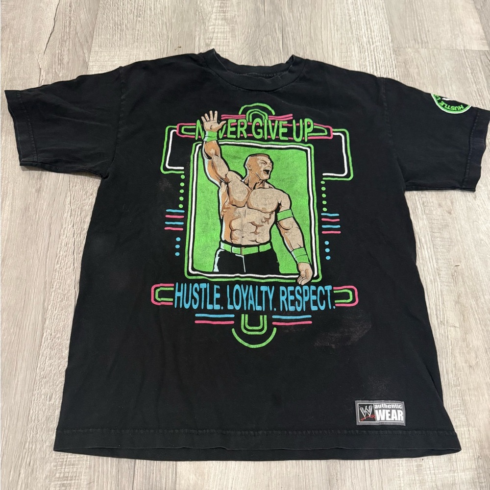 WWE John Cena Black and Green Graphic Tee Circa 2013